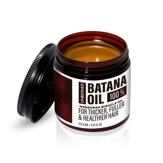 Yacemira Batana oil bottle pour promotes deeper conditioning for hair