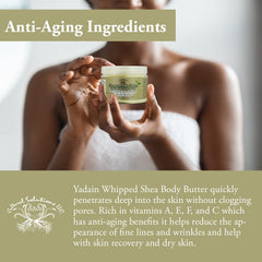 Yadain Lemongrass Extreme Body Butter massaged on arm for absorption.
