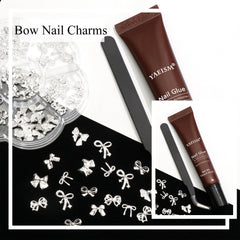 YAEISM home manicure bow charm set for at home use.
