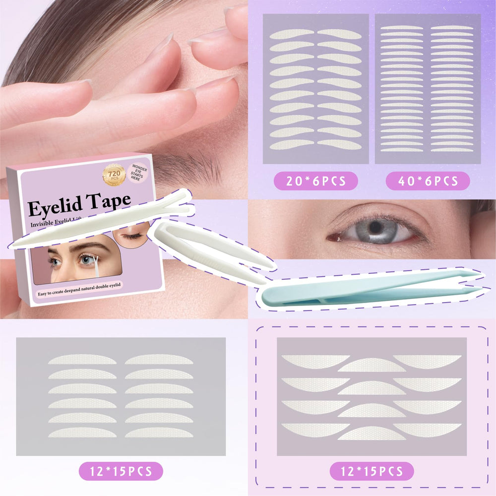 Four sizes of YAGUVI eyelid tape to fit different lids.