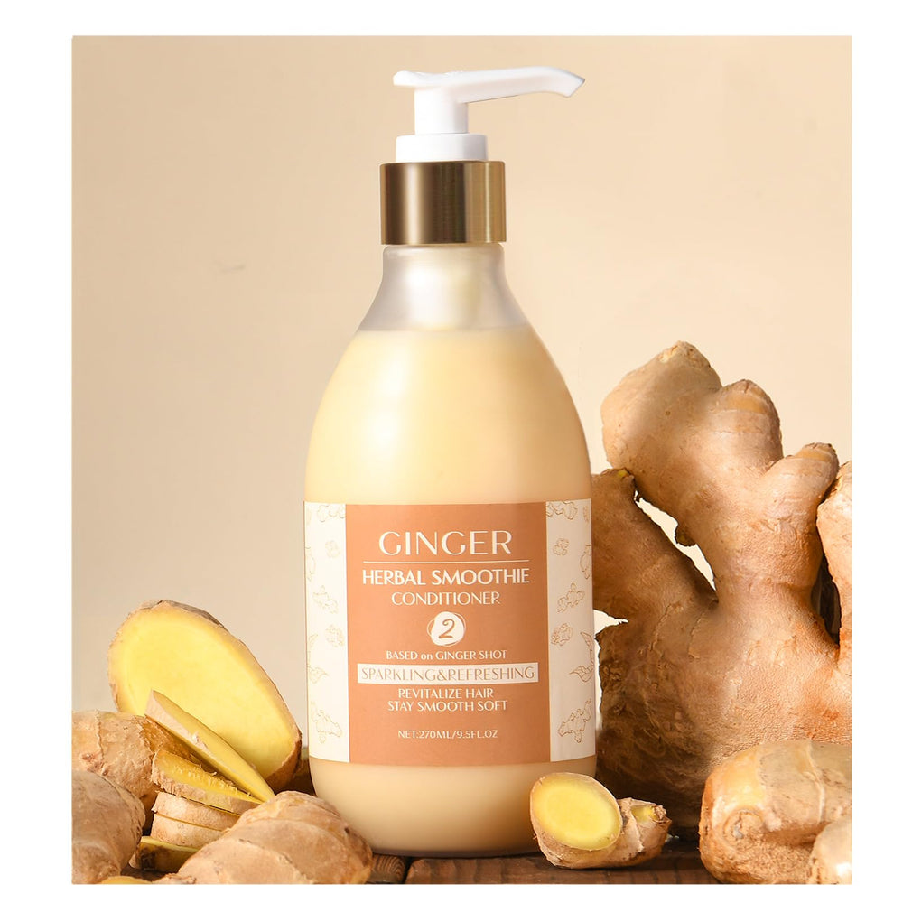 Yanibest ginger shot smoothie conditioner bottle—refreshing formula supports scalp balance and shine