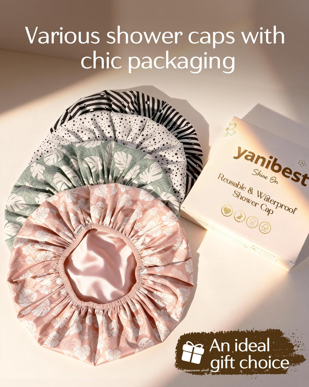 Yanibest shower cap travel friendly lightweight cap for on the go routines.