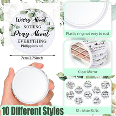 Yaomiao Bible verse pocket mirror with uplifting quote.