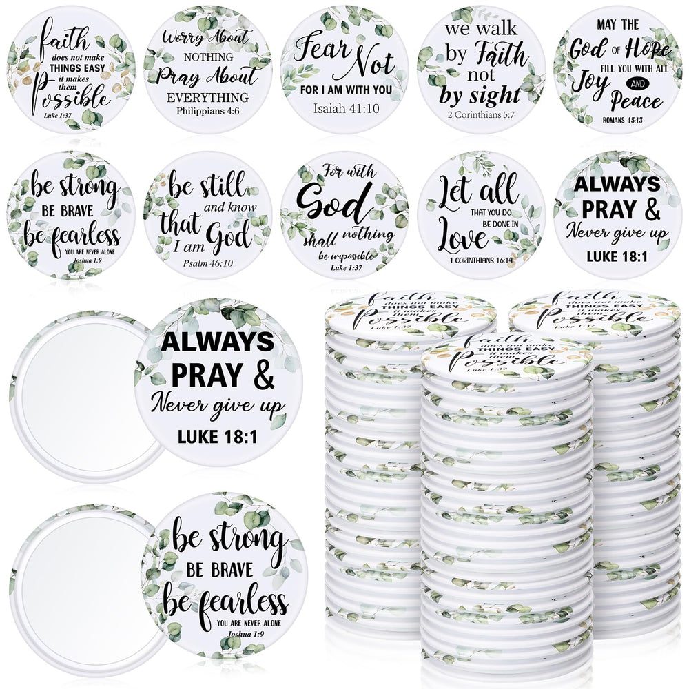 Yaomiao compact mirror with eucalyptus pattern for daily inspiration.