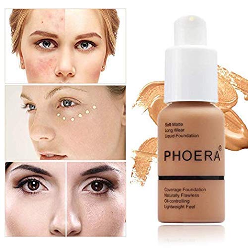 Yaper PHOERA Foundation ten-shade range chart demonstrates options