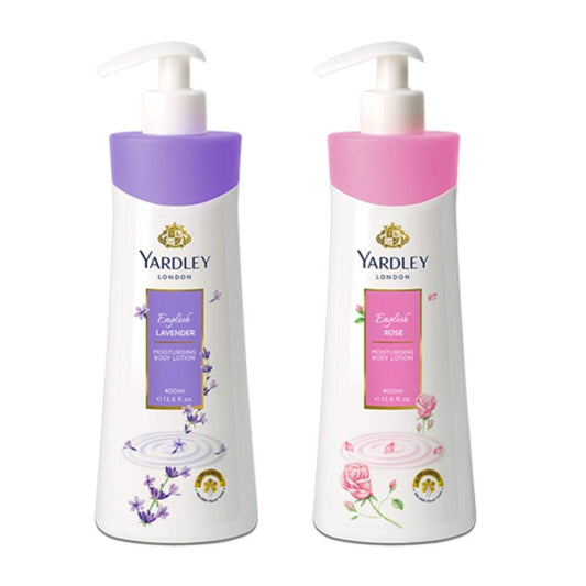 Yardley English Rose Lavender Lotion bottle for silky hydration and light scent