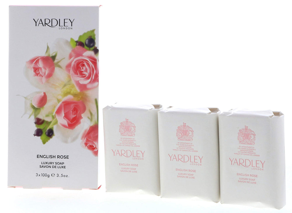 Yardley English Rose soap bar with delicate floral scent ideal for gifting.