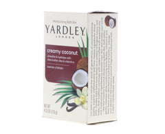 Creamy texture of Yardley coconut bar shown to evoke luxurious lather.