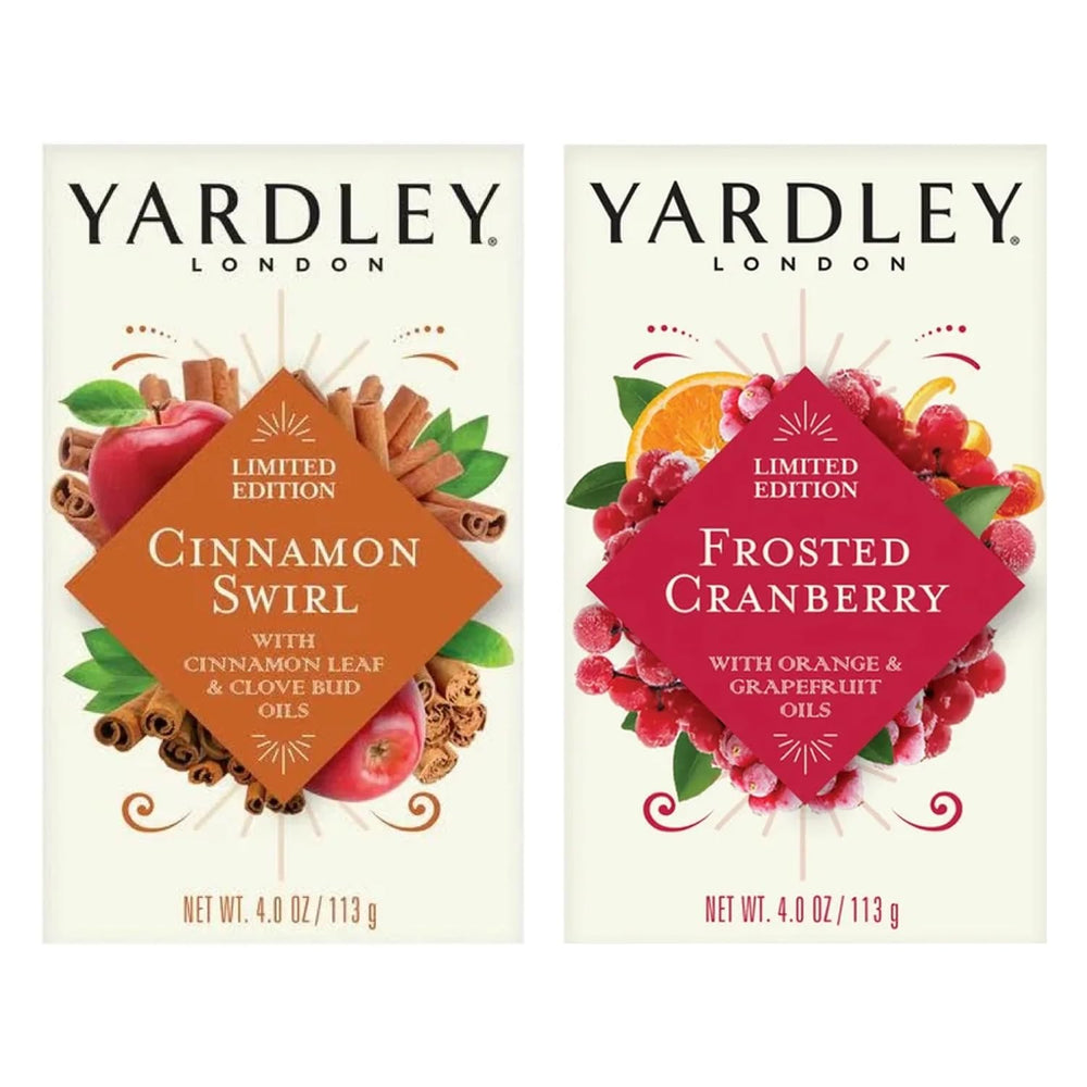Yardley London Frosted Cranberry soap bar delivers a bright, refreshing aroma.
