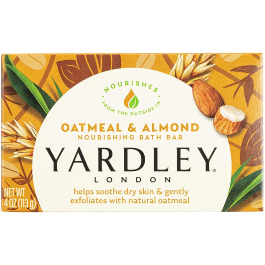 Yardley London moisturizing bar oatmeal almond with creamy lather for dry skin care