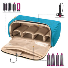 Padded slots inside Yarwo Airwrap travel case cushion each component during transport