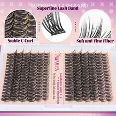 Yawamica 192pcs lash clusters 10-18mm for versatile styling