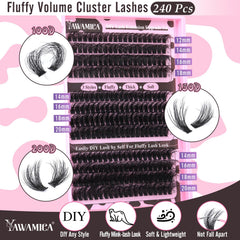Yawamica D-curly mink lashes 14-20mm deliver flexible curl and comfortable wear