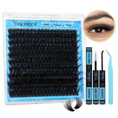 Yawamica lash clusters kit 200D for fluffy DIY lashes at home