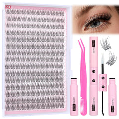 Yawamica lash-extension-kit-clusters-9-11mm delivers natural wispy look at home.