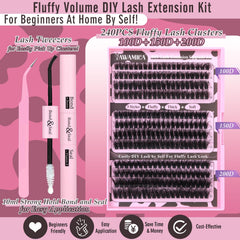 Yawamica thick-volume lash clusters 240pcs for dramatic lash fullness