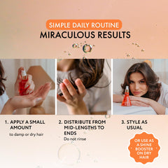 Ybera Mirra Oil Repair leave-in-glow demonstrates long-lasting softness and shine