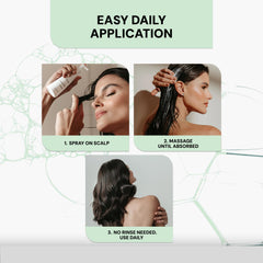 Hands massaging Vello Serum into the scalp for circulation.