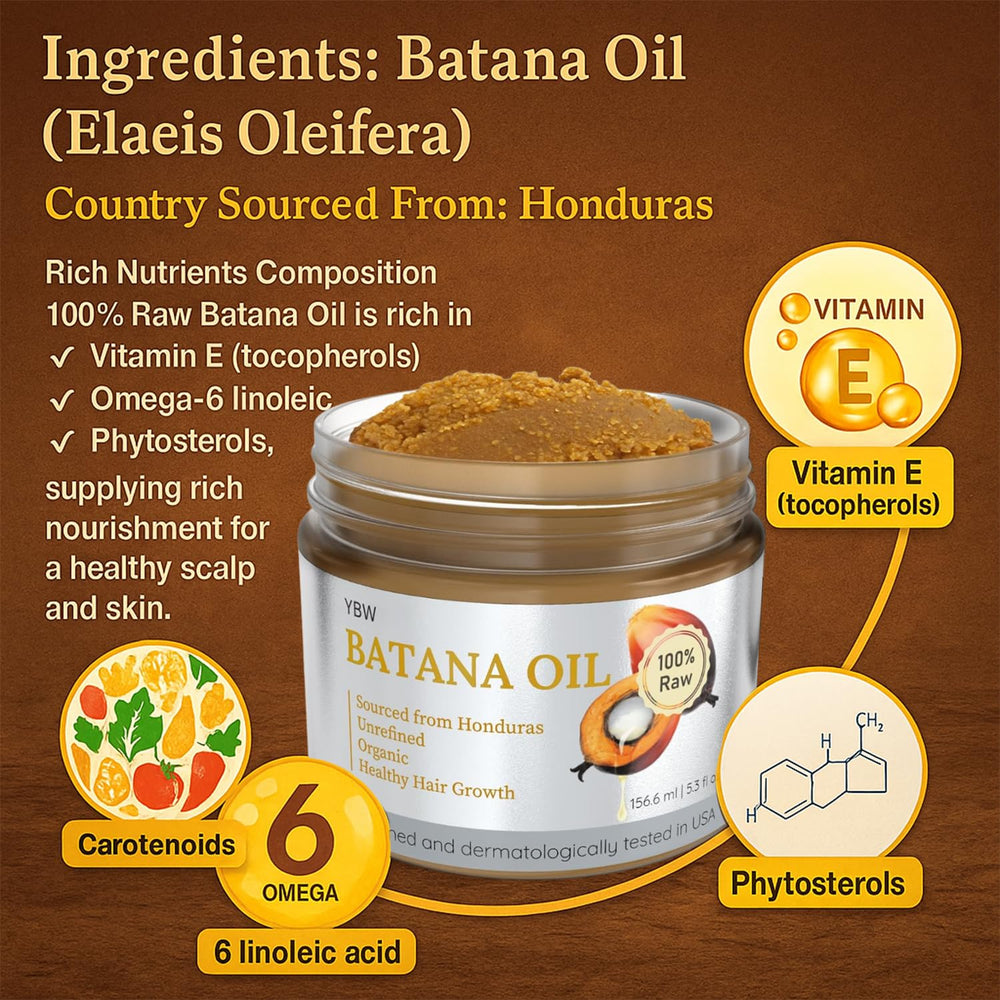YBW Batana Oil massage on scalp promotes hydration and potential hair vitality