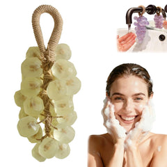 Ydner Grape Soap on a Rope in round shape, convenient hanging for shower use.