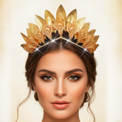 Yean costume gold laurel crown suited for weddings and parties