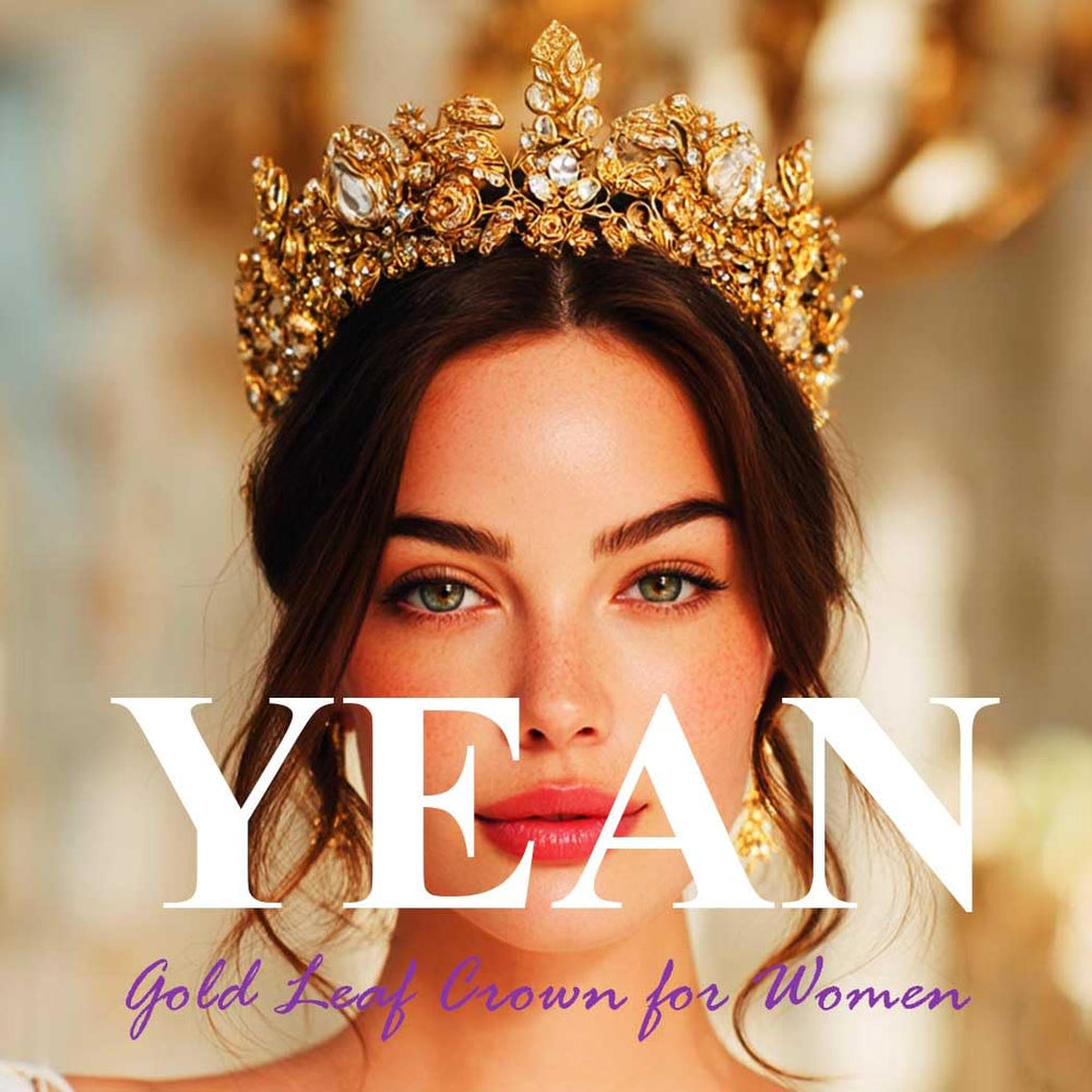 Yean detailed crystal leaf accent headpiece with secure dual combs