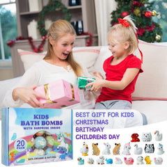 Yekery bath bomb with unicorn toy inside adds magical color and scent.