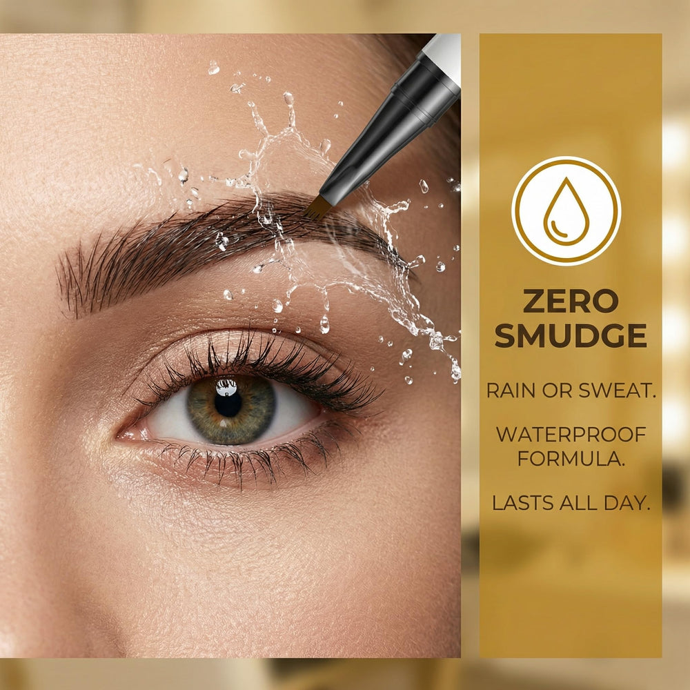 Waterproof brow formula remains in place through workouts and heat.