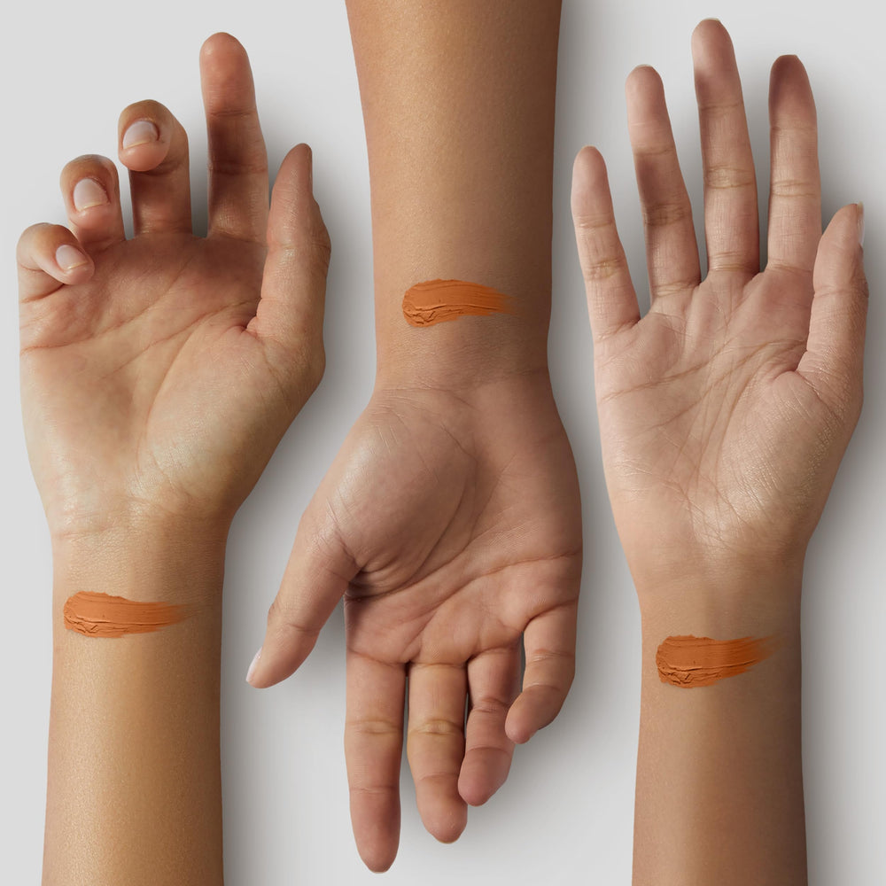 YENSA Serum Foundation Deep 1 swatch showing rich, even tone.