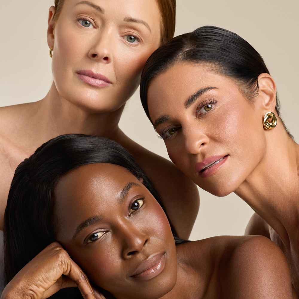 Makeup setup with YENSA foundation ready for multi-use application