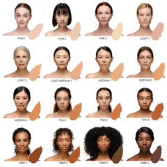 YENSA Tan 1 brush applying powder for seamless blend and even tone.