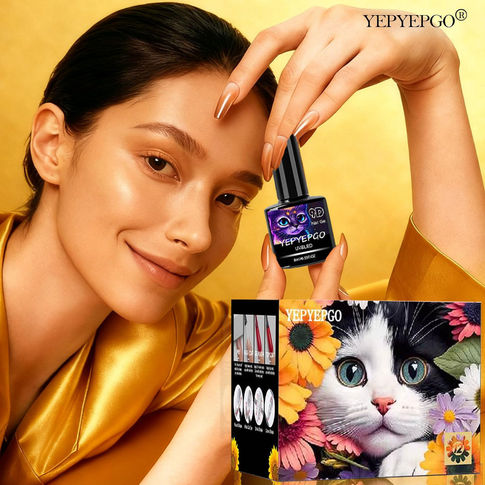 YEPYEPGO coffee brown velvet gel polish for warm, natural nails