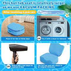 Yerliker booster seat blue lumbar cushion view promotes comfortable spa seating.