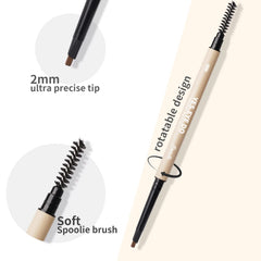 YES.EYE DO Eyebrow Pencil Deep Brown retractable mechanism in use for easy refills.