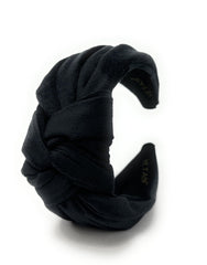 YETASI black velvet knotted headband close-up showing soft texture