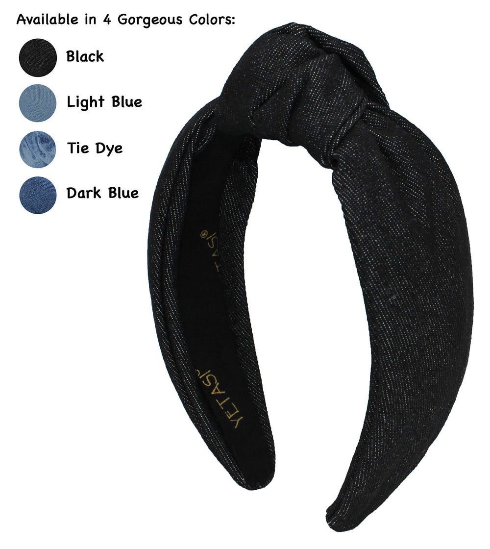 YETASI denim headband for women offers versatile elegance and easy outfit coordination.