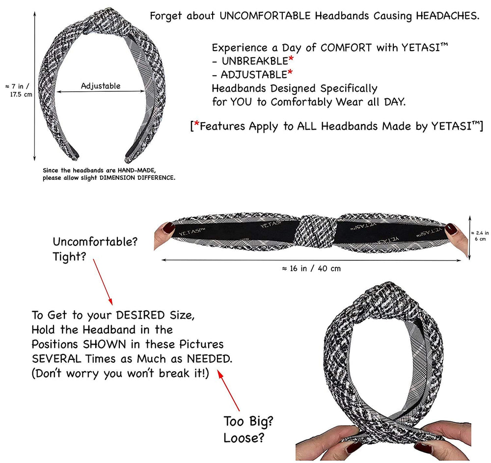 YETASI top knot headband in black velvet complements various hairstyles