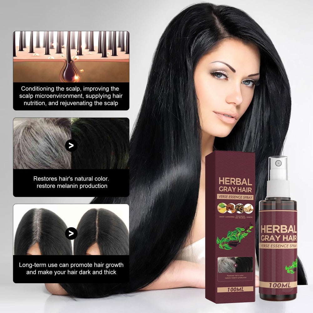 YG LianKai Hair Darkening Essence application details on hair strands.