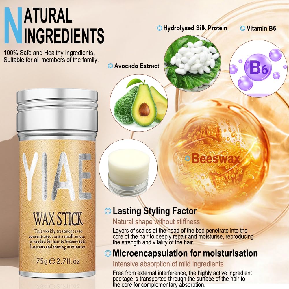 YIAE hair finishing stick 15ml delivers soft hold without residue
