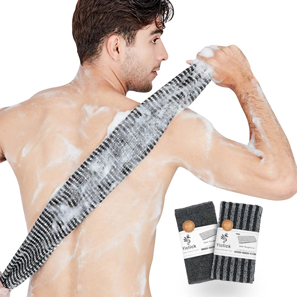 Yiclick exfoliating body scrubber 2 pack for versatile shower back cleansing