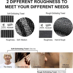 Yiclick magic back scrubber towel with carbon fiber surface