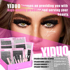YIDUO eyelash brush helps detangle and blend during application.