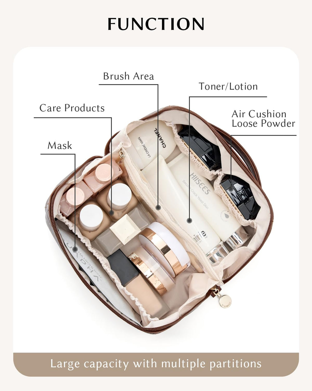 Yikisite makeup bag custom metal zipper for smooth closure