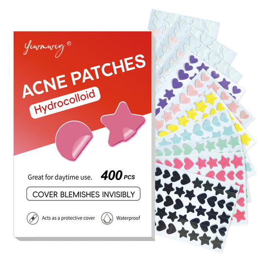 YIWMWIY Bright Shimmer Pimple Patches in a display pack for overnight blemish coverage.