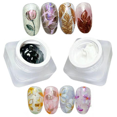 YJMyujimi sculpture gel black and white for bold 3D nail art