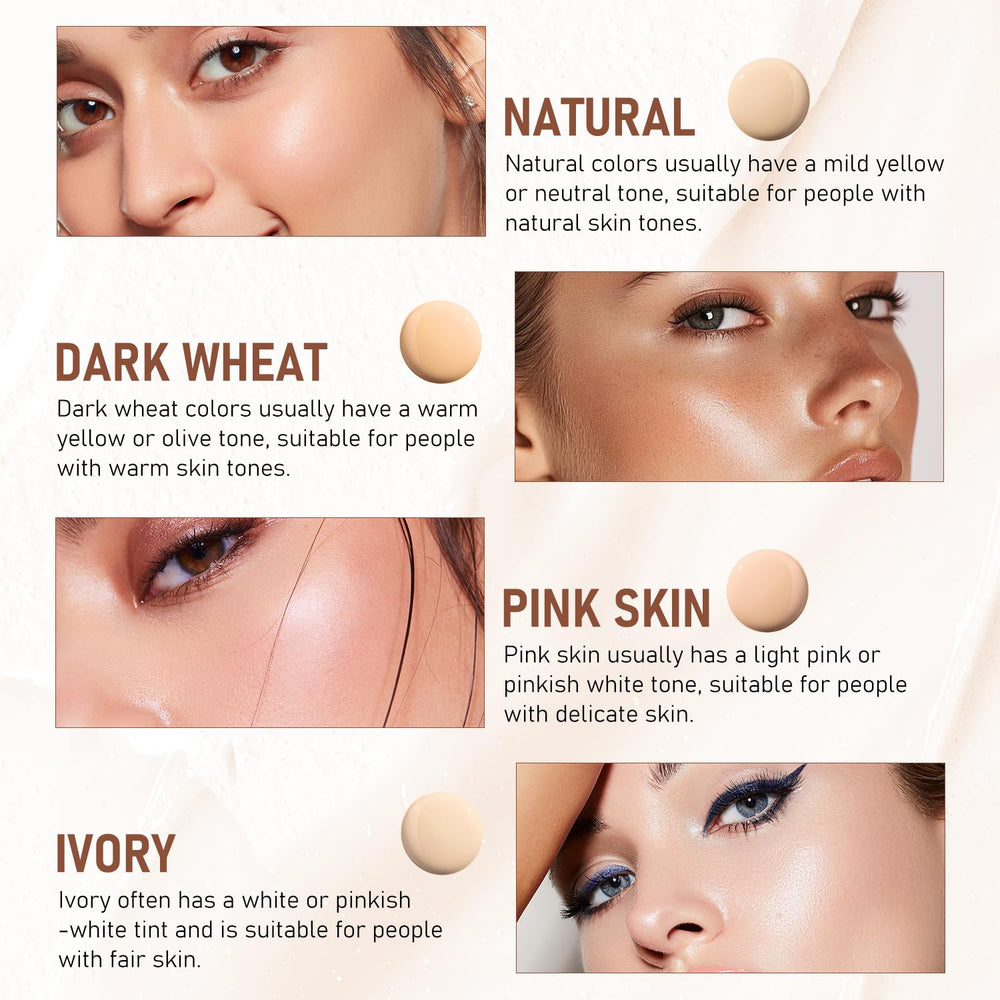 Feather-light blend gives natural, breathable skin look.