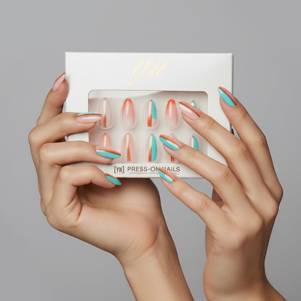 YN Young Nails nail glue and tools included for secure adhesion.