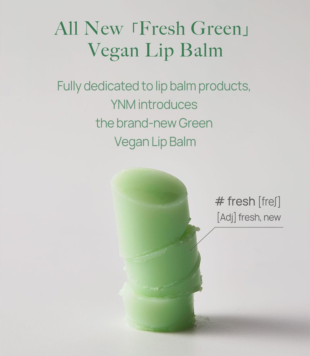 YNM Fresh Green Lip Balm centella complex label highlight
