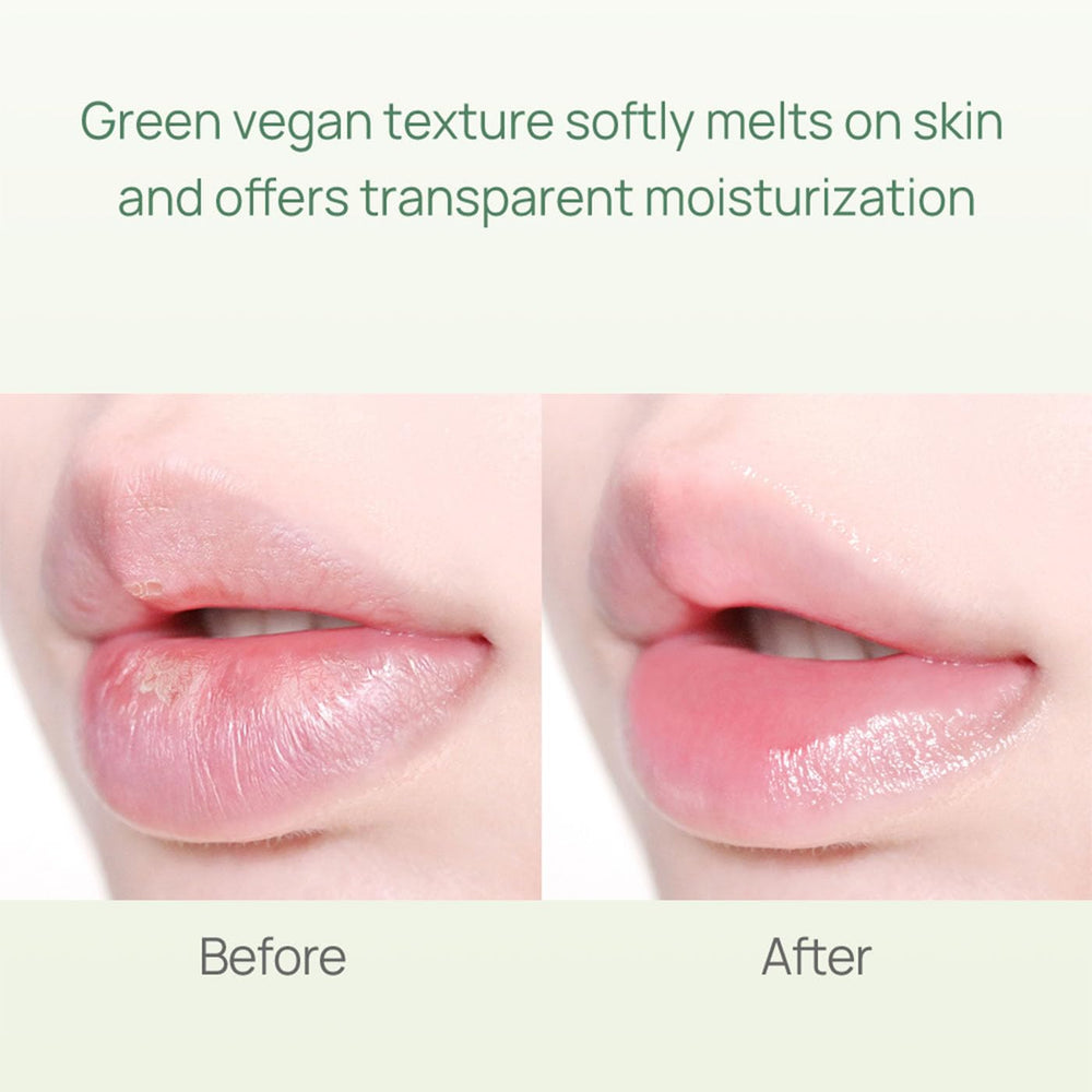 YNM Fresh Green Lip Balm stick application for mess-free use