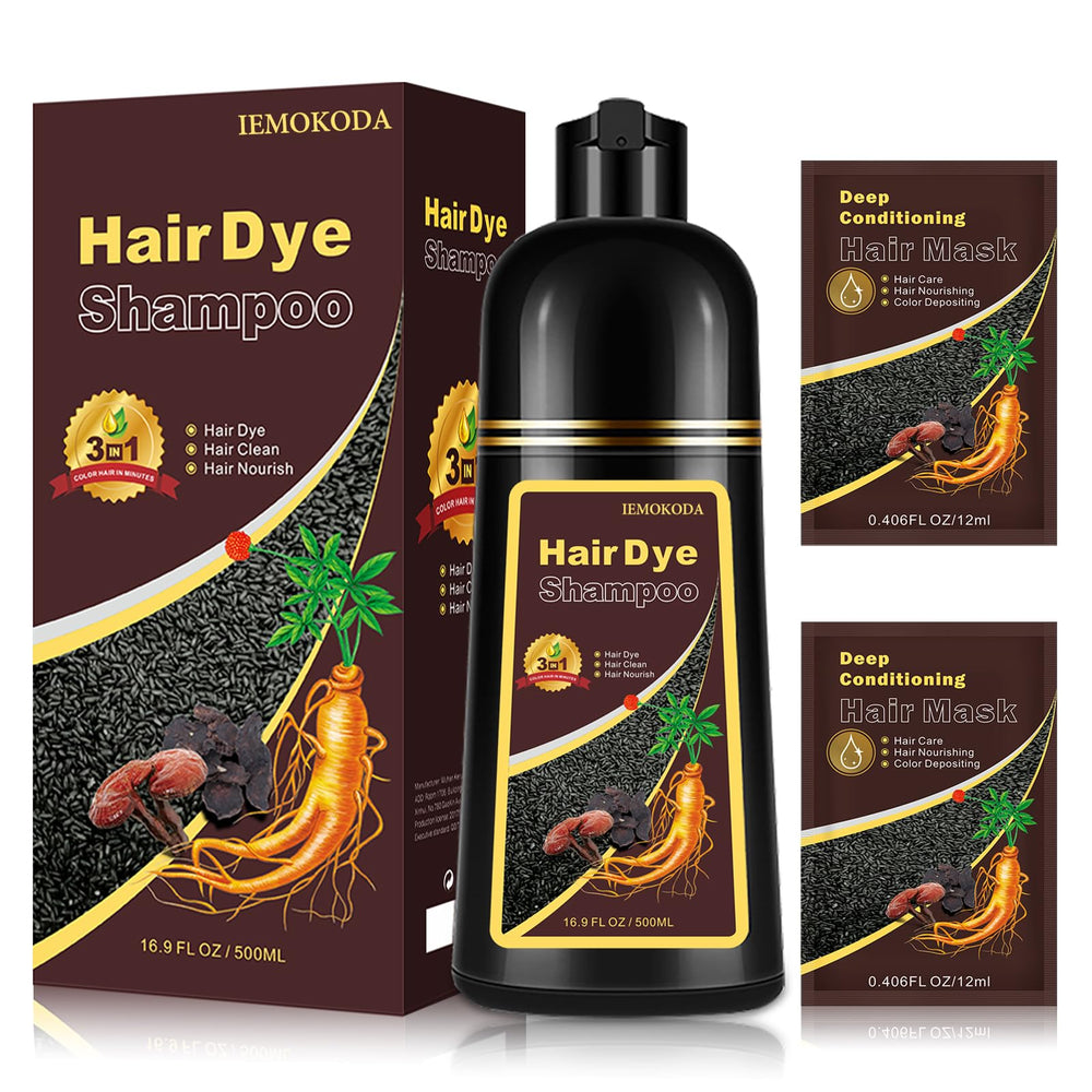 Yocisku Coffee Hair Dye Shampoo bottle for at-home color and convenience.